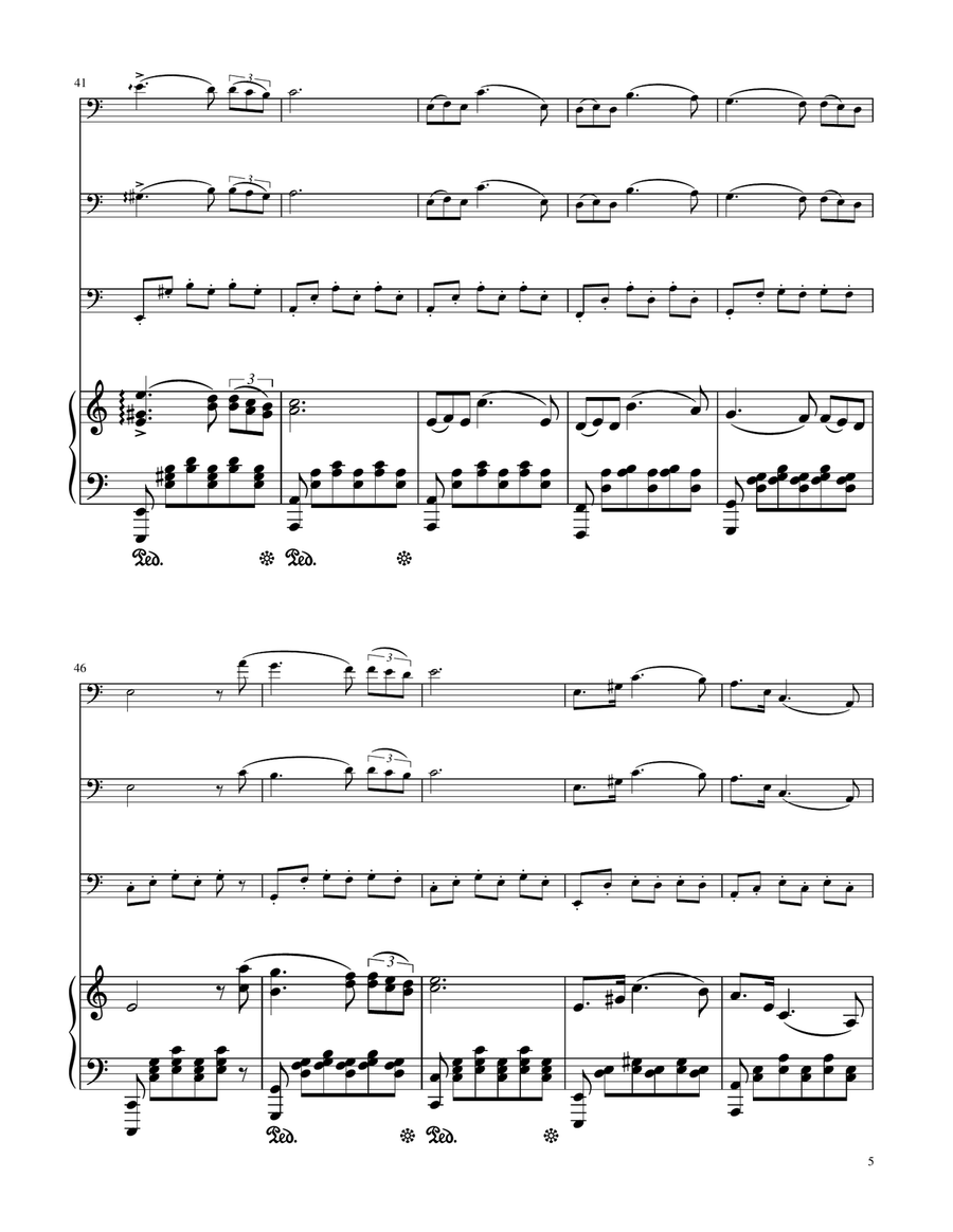 Serenade (Standchen) - F.Schubert - Trombone Trio w/ Piano by Franz Schubert Trombone Trio - Digital Sheet Music page 5