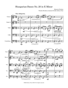 Hungarian Dance No. 20 in E Minor String Orchestra scores gallery preview page 3