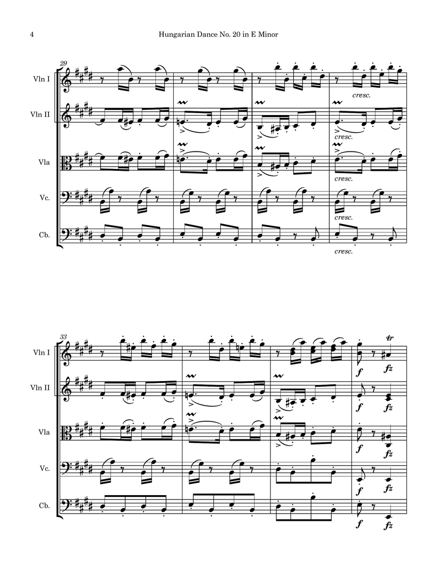Hungarian Dance No. 20 in E Minor by Johannes Brahms String Orchestra - Digital Sheet Music page 6