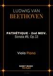 Beethoven - Pathétique Sonata - 2 mov. - Viola and Piano (Full Score and Parts)