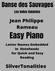 Danse des Sauvages Les Indes Galantes Easy Piano Sheet Music