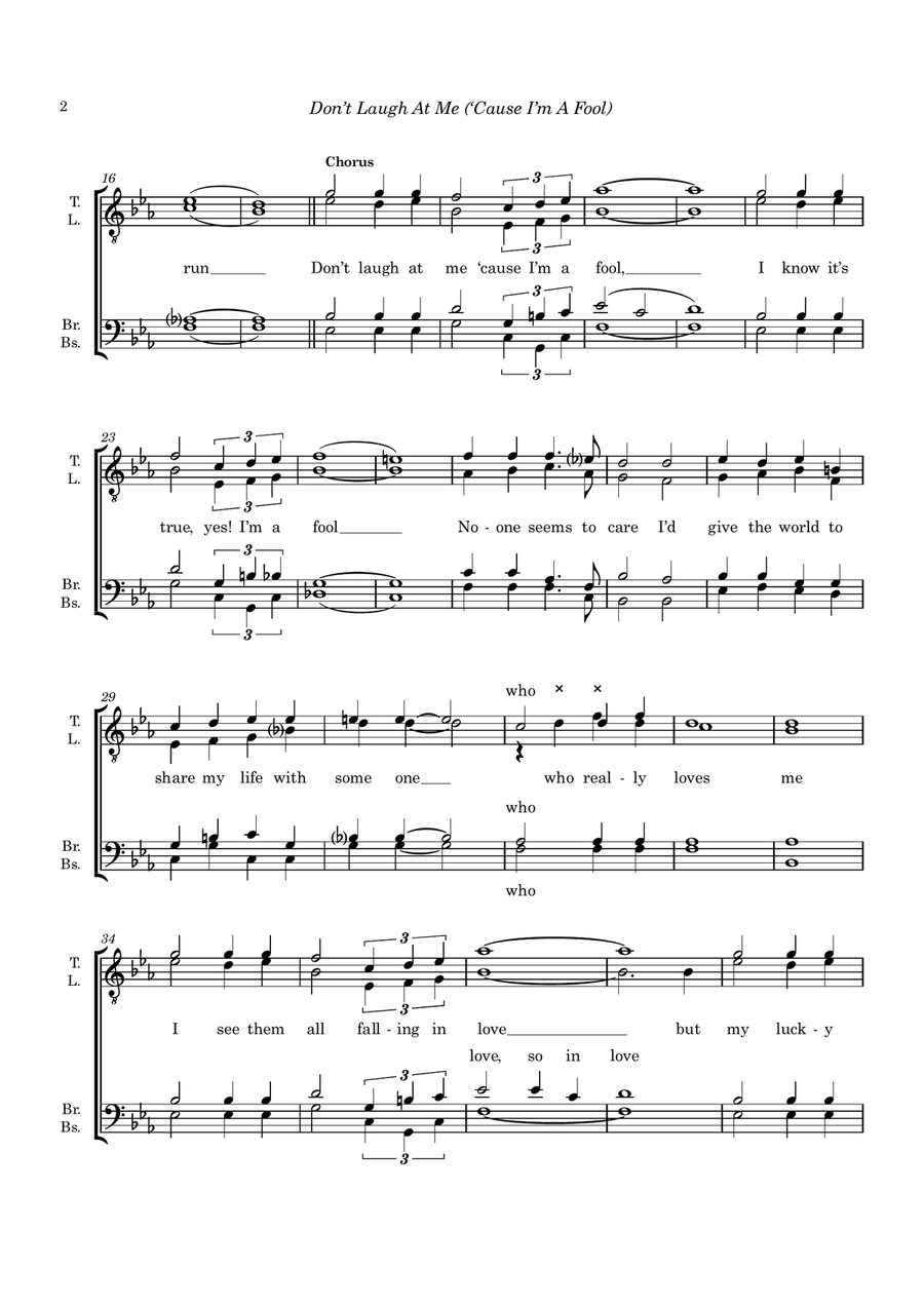 Don't Laugh At Me Cause I'm A Fool TTBB - Digital Sheet Music page 2