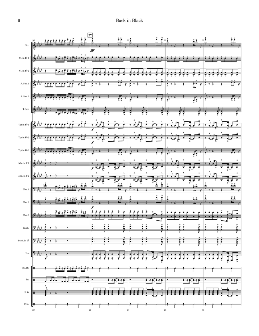 Back In Black by AC/DC Marching Band - Digital Sheet Music page 6