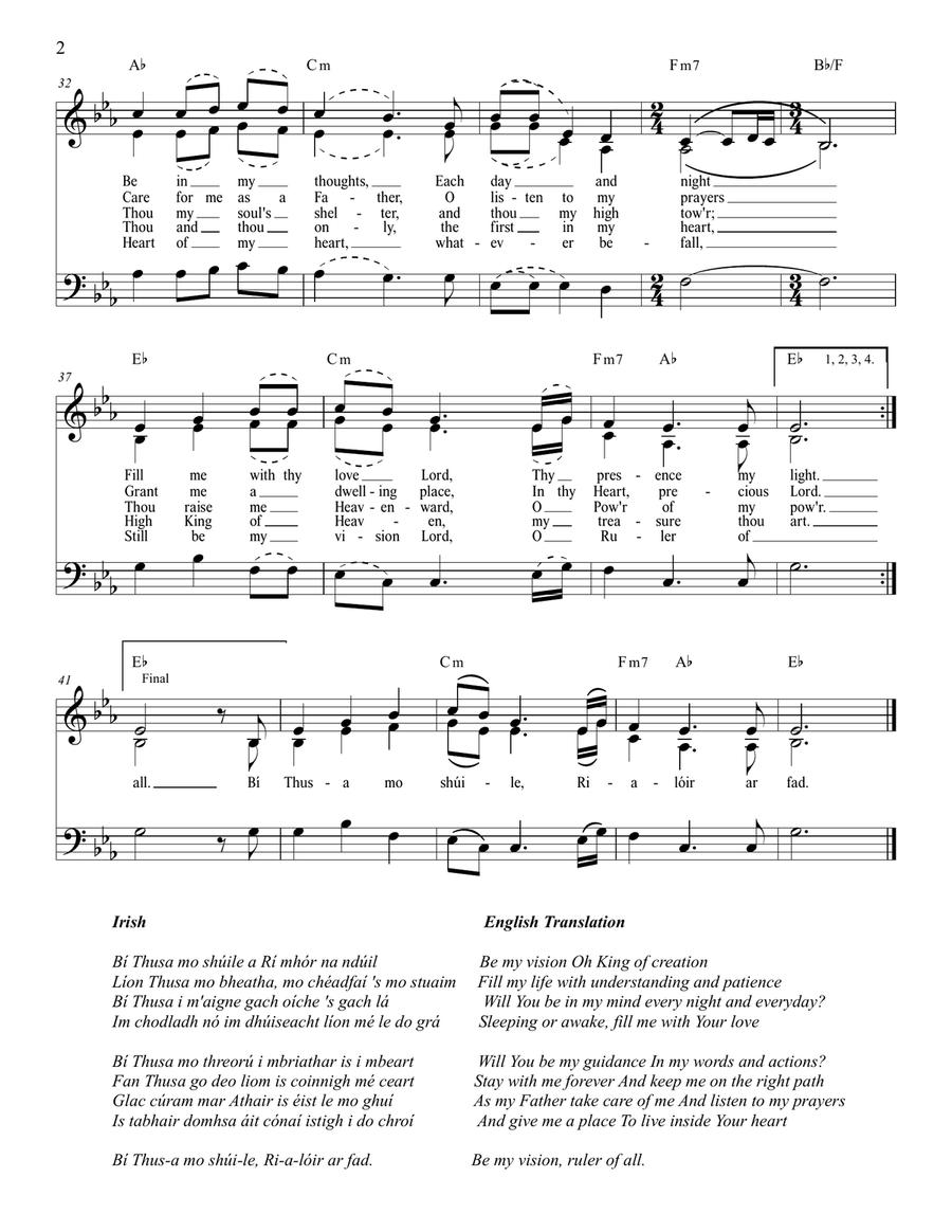 Bi Thusa Mo Shúile (Be Thou My Vision) Guitar - Digital Sheet Music page 2