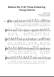 Believe Me, If All Those Endearing Young Charms - Flute in D Easy with Chords and Lyrics