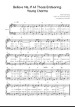 Believe Me, If All Those Endearing Young Charms - Piano in D Easy with Chords and Lyrics