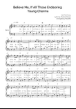 Believe Me, If All Those Endearing Young Charms - Piano in F Easy with Chords and Lyrics