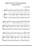 Believe Me, If All Those Endearing Young Charms - Flute with Piano in D Easy with Chords and Lyrics