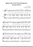 Believe Me, If All Those Endearing Young Charms - Flute with Piano in C Easy with Chords and Lyrics