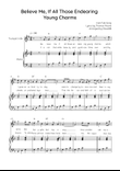 Believe Me, If All Those Endearing Young Charms - Trumpet with Piano in F Easy with Chords & Lyrics