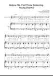 Believe Me, If All Those Endearing Young Charms -Trumpet with Piano in Bb Easy with Chords & Lyrics