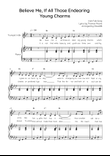 Believe Me, If All Those Endearing Young Charms -Trumpet with Piano in Ab Easy with Chords & Lyrics