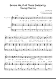 Believe Me, If All Those Endearing Young Charms -Trumpet with Piano in Eb Easy with Chords & Lyrics