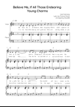 Believe Me, If All Those Endearing Young Charms - Voice with Piano in C Easy with Chords and Lyrics