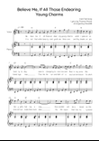 Believe Me, If All Those Endearing Young Charms - Voice with Piano in G Easy with Chords and Lyrics