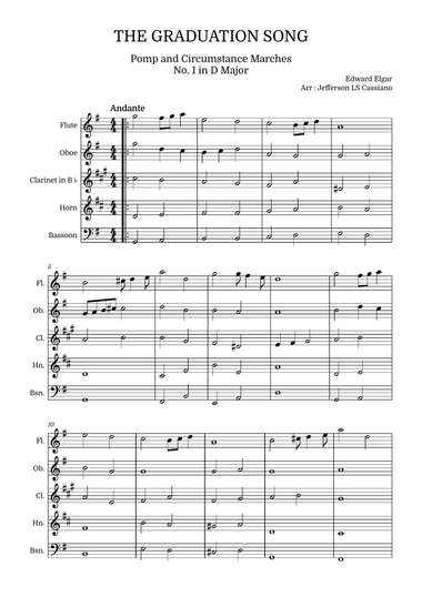 Pomp and Circumstance Marches No. 1 (The Graduation Song): Woodwind Quintet (Flute, Oboe, Clarinet,