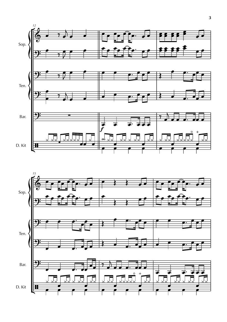 Can't Stop The Feeling! by Justin Timberlake Percussion Ensemble - Digital Sheet Music page 5