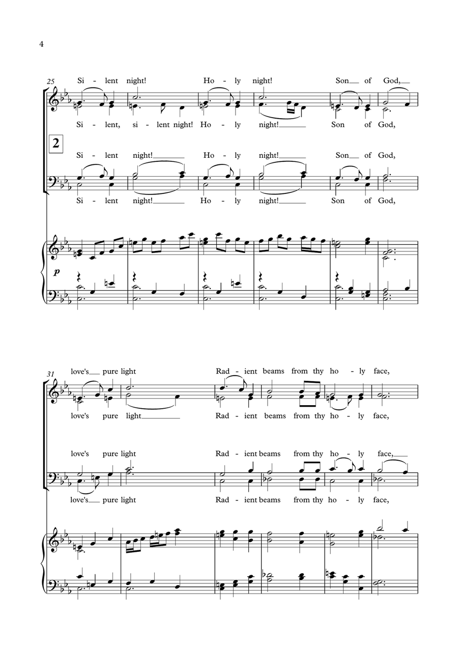 Silent Night (new tune) 4-Part - Digital Sheet Music page 4