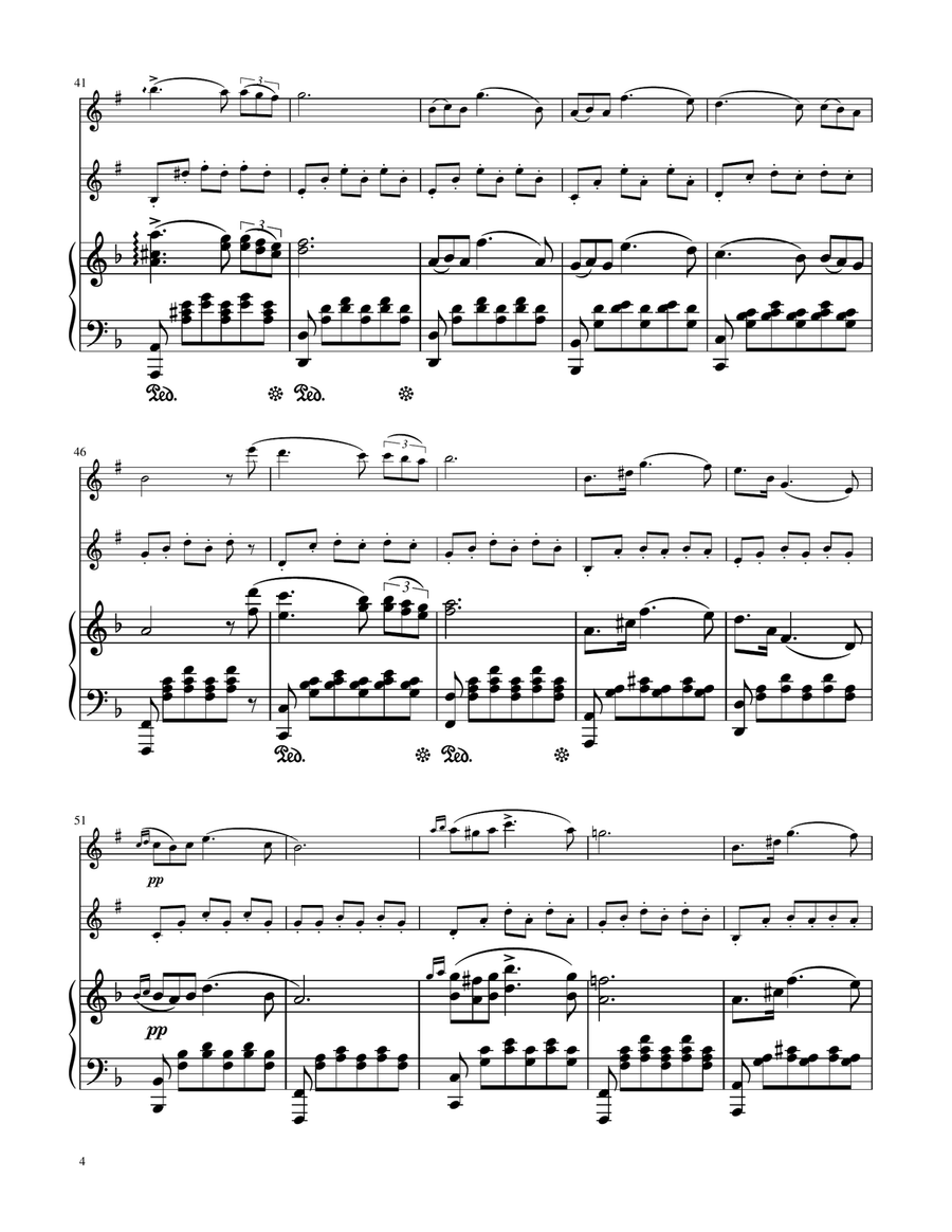 Serenade (Standchen) - F.Schubert - Clarinet and Bass Clarinet Duet w/ Piano by Franz Schubert Clarinet Duet - Digital Sheet Music page 4