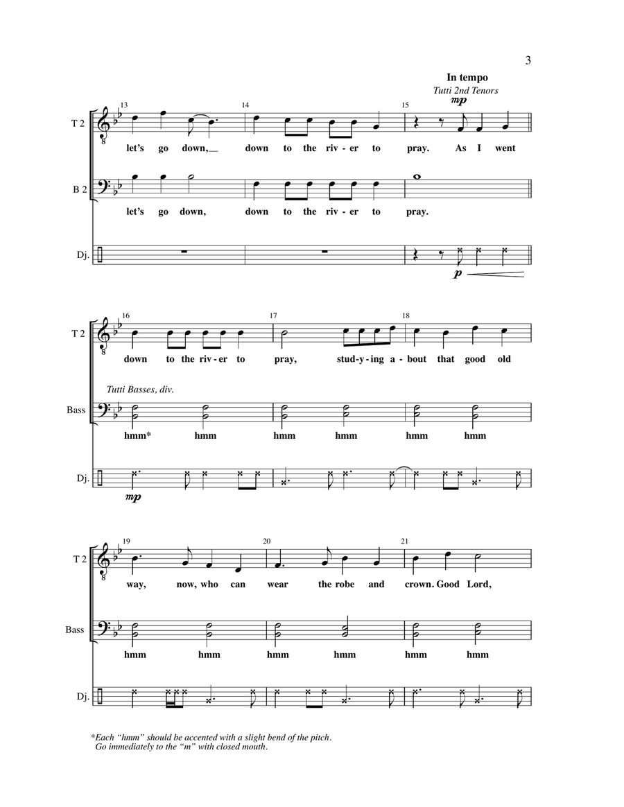 Down To The River To Pray (with Bring Me Little Water, Silvy) by Jennaya Robison TTBB - Digital Sheet Music page 2