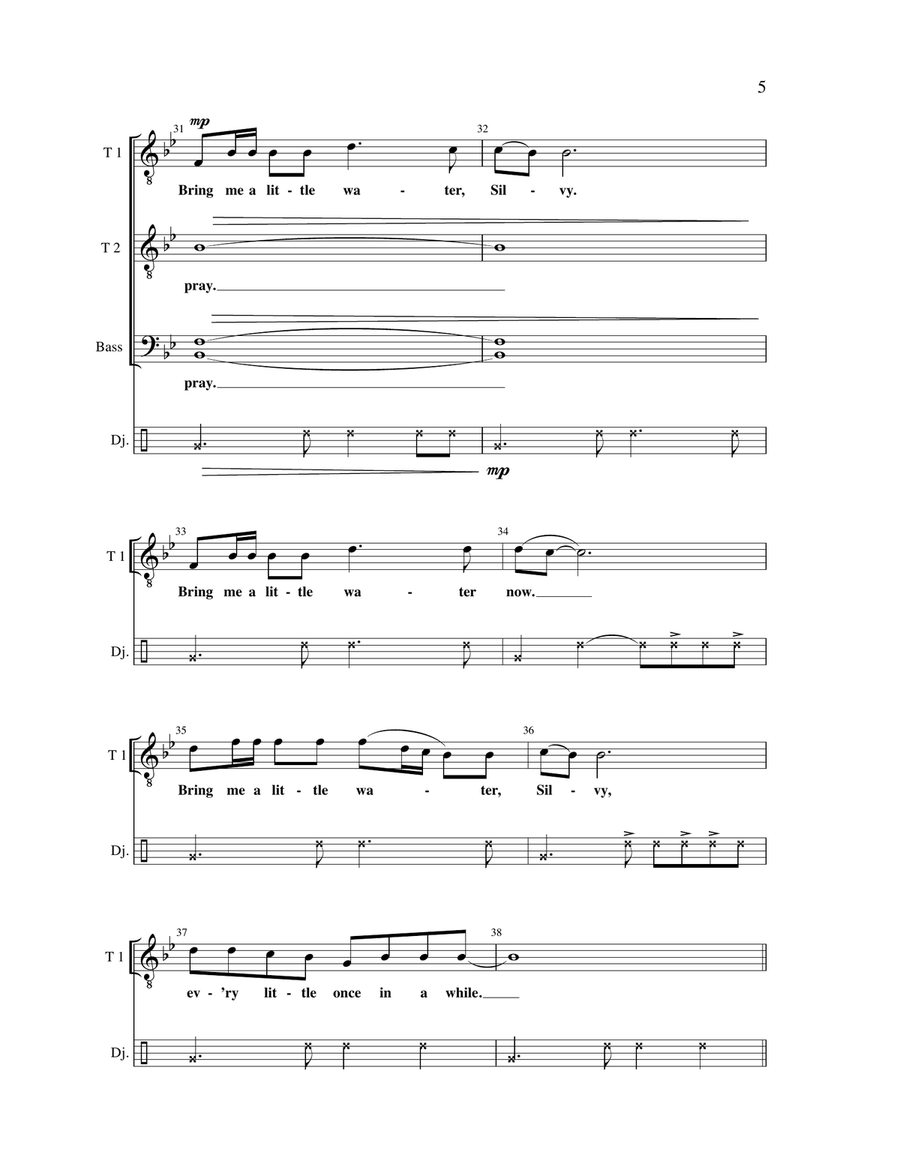 Down To The River To Pray (with Bring Me Little Water, Silvy) by Jennaya Robison TTBB - Digital Sheet Music page 4