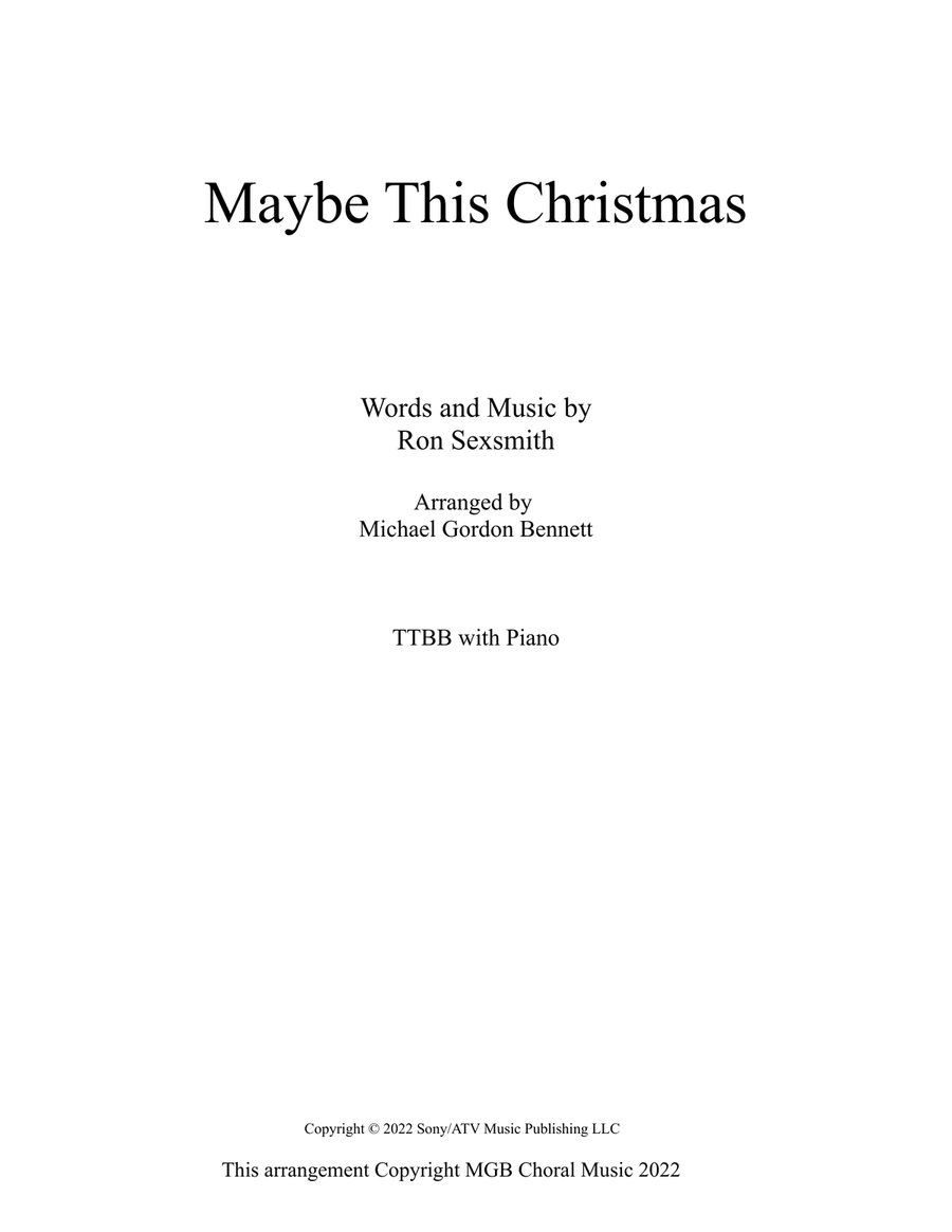 Maybe This Christmas TTBB - Digital Sheet Music page 2