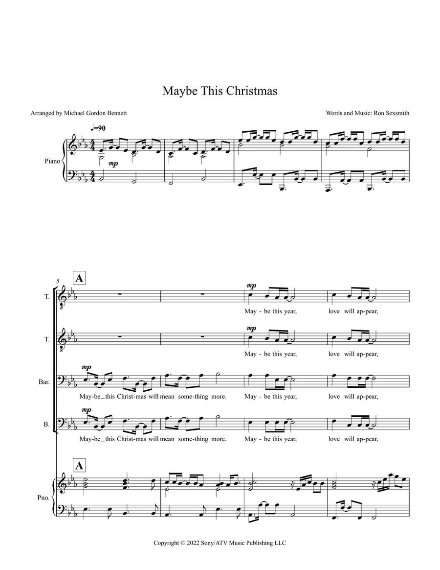 Maybe This Christmas TTBB - Digital Sheet Music page 3