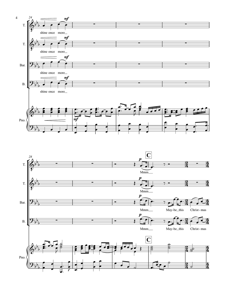 Maybe This Christmas TTBB - Digital Sheet Music page 6