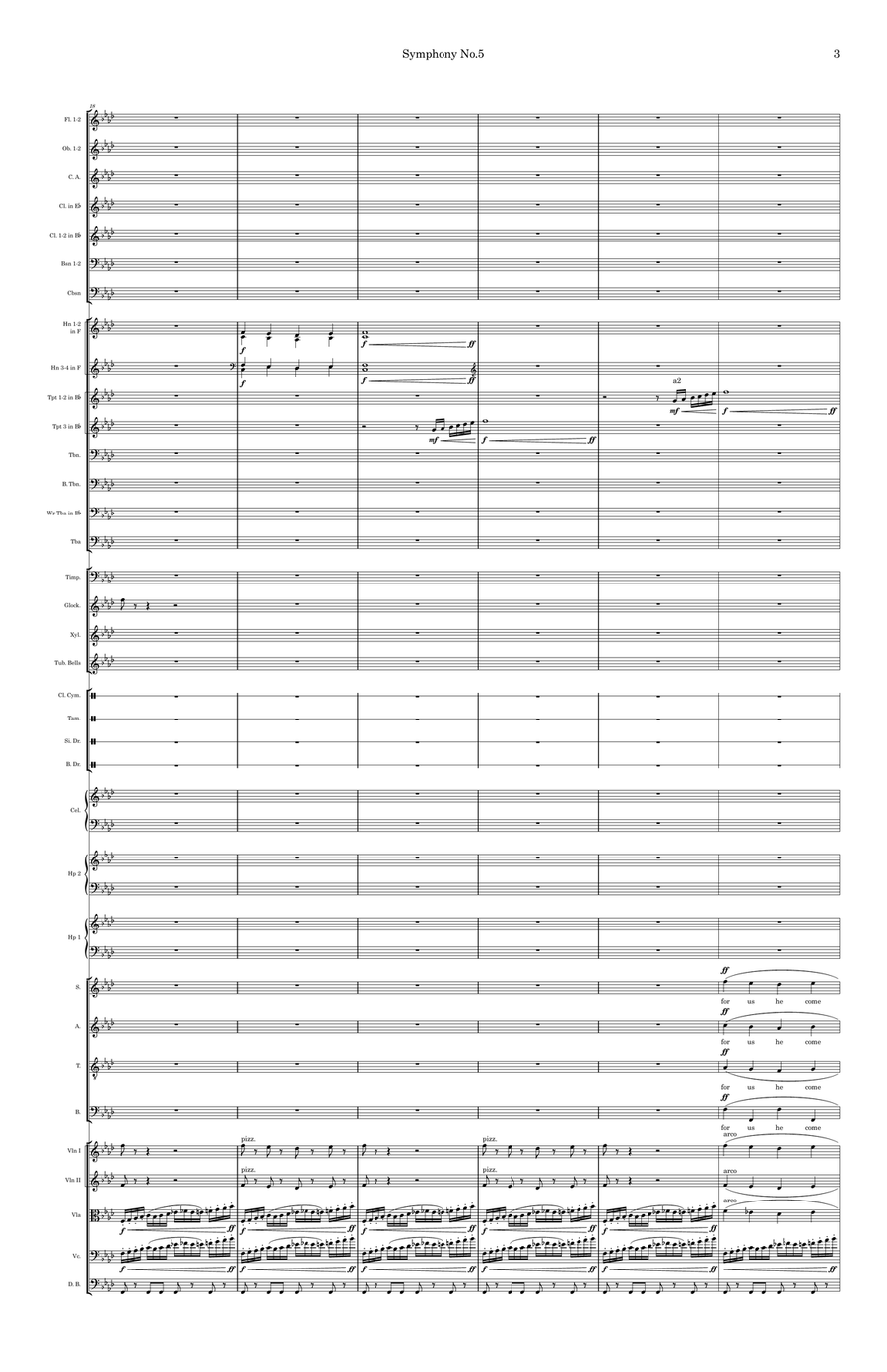 Symphony No. 5 by Dubiell De Zarraga Lago Full Orchestra - Digital Sheet Music page 3