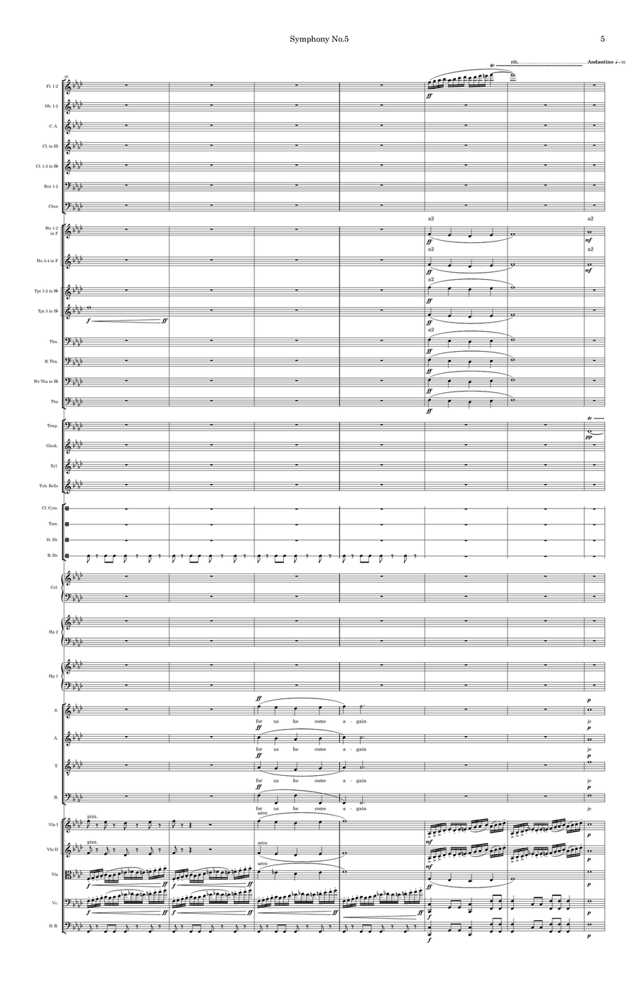 Symphony No. 5 by Dubiell De Zarraga Lago Full Orchestra - Digital Sheet Music page 5
