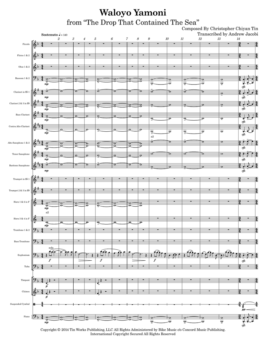 Waloyo Yamoni - Score Only by Christopher Tin Concert Band - Digital Sheet Music page 3