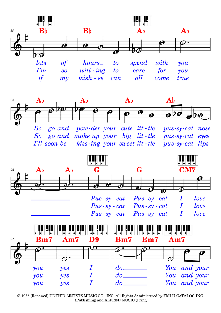 What's New Pussycat? by Burt Bacharach Piano - Digital Sheet Music page 2