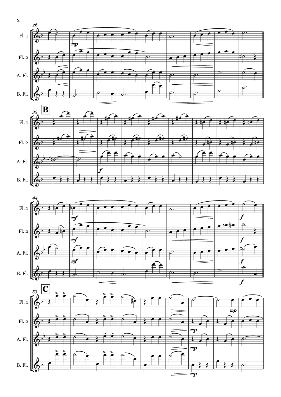 My Favorite Things by Julie Andrews Flute Quartet - Digital Sheet Music page 2