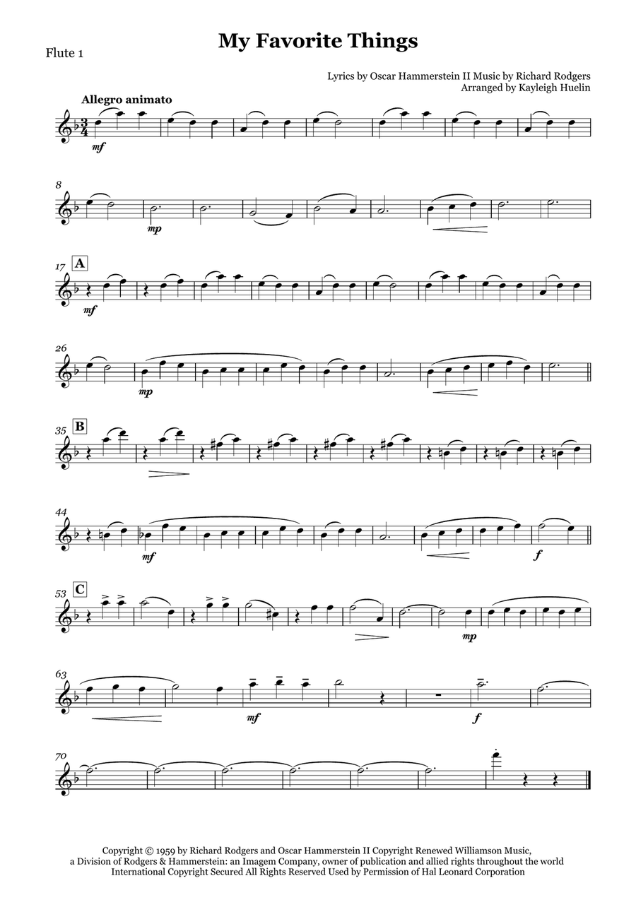 My Favorite Things by Julie Andrews Flute Quartet - Digital Sheet Music page 4