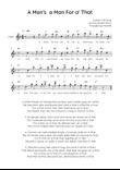 A Man's a Man For a' That - Flute in F Easy with Chords and Lyrics