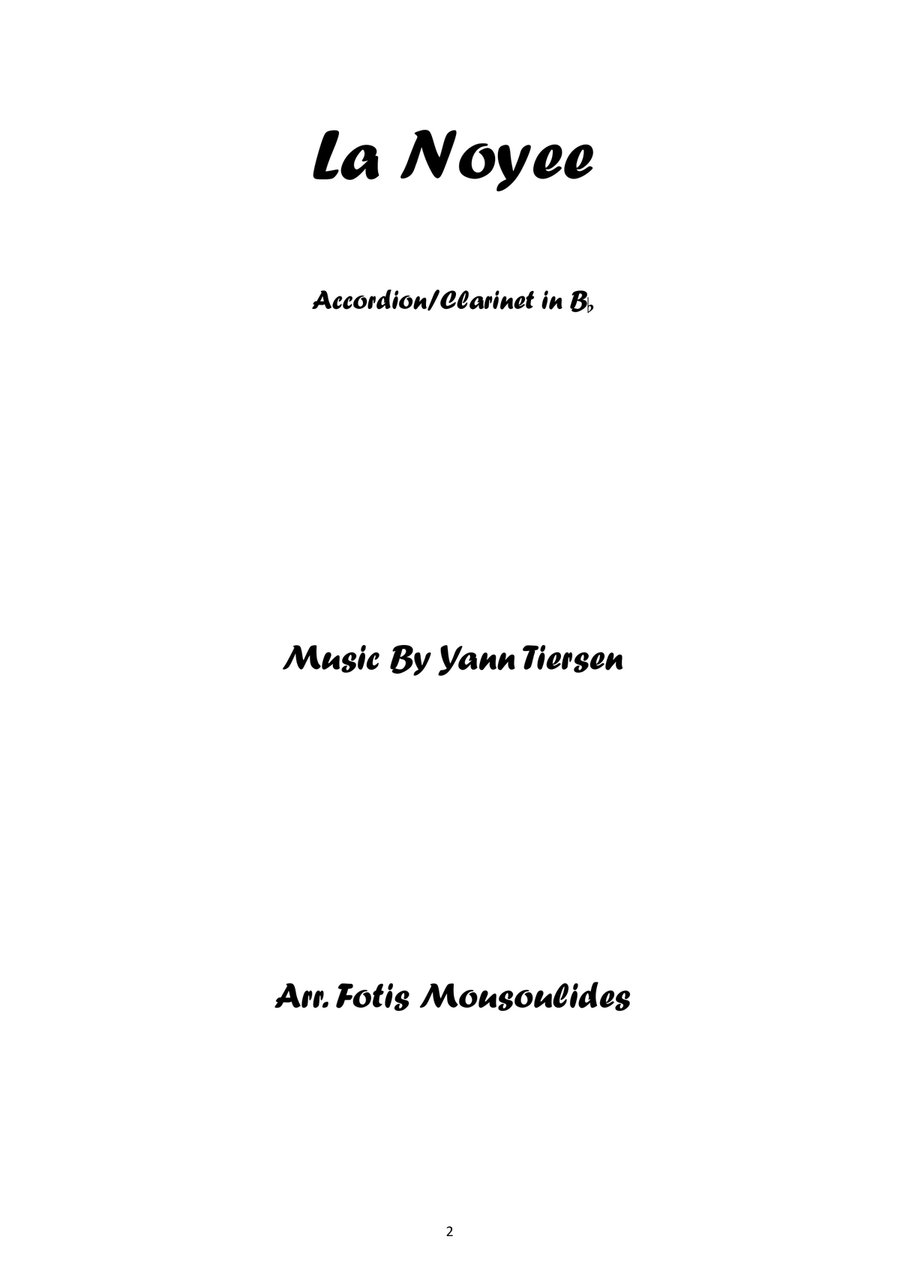 La Noyee by Yann Tiersen B-Flat Clarinet - Digital Sheet Music page 2