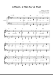 A Man's a Man For a' That - Piano in D Easy with Chords and Lyrics