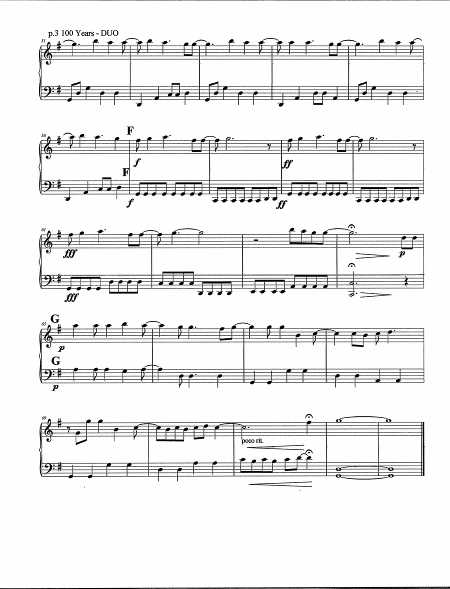 100 Years by Five for Fighting String Duet - Digital Sheet Music page 5