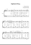 Highland Mary - Piano in Em Easy with Chords and Lyrics