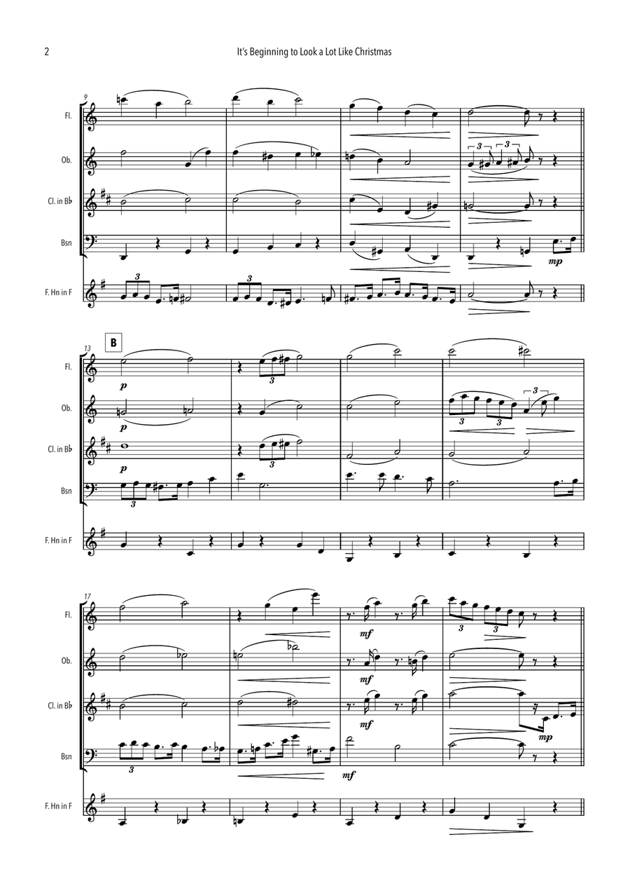 It's Beginning To Look A Lot Like Christmas by Meredith Willson Woodwind Quintet - Digital Sheet Music page 4