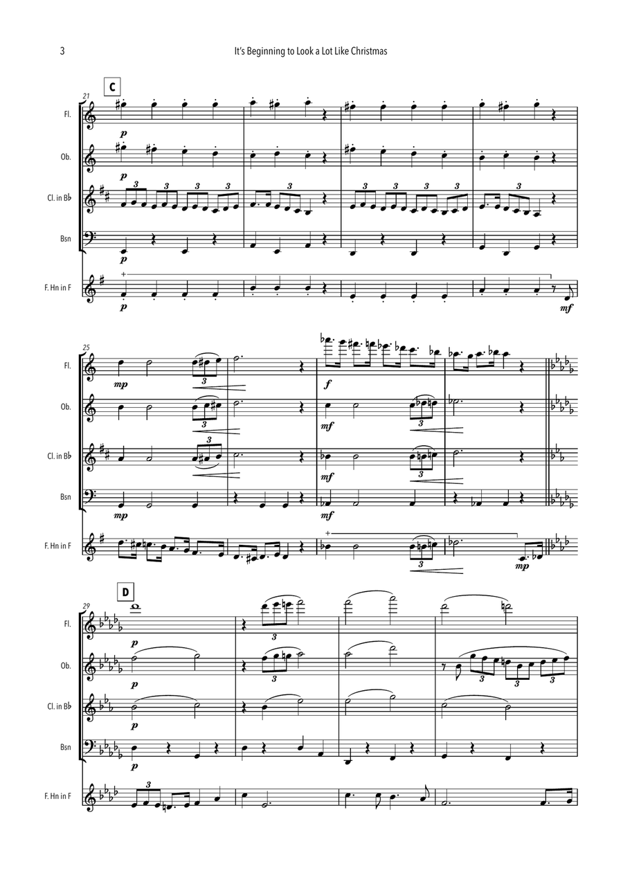 It's Beginning To Look A Lot Like Christmas by Meredith Willson Woodwind Quintet - Digital Sheet Music page 5