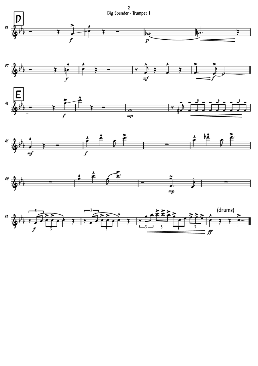 Big Spender by Peggy Lee Jazz Ensemble - Digital Sheet Music page 2
