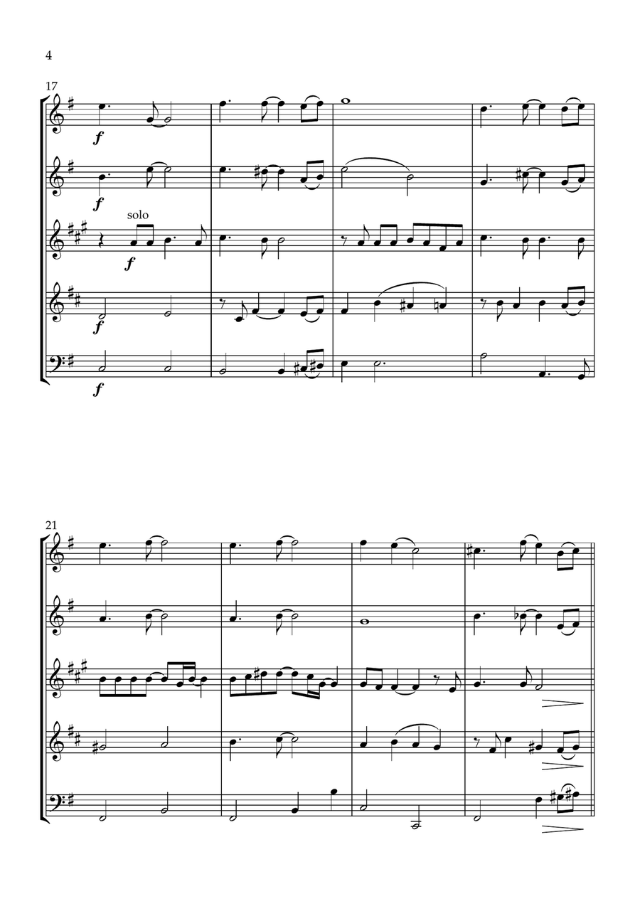 Out Here On My Own by Lesley Gore Woodwind Quintet - Digital Sheet Music page 4