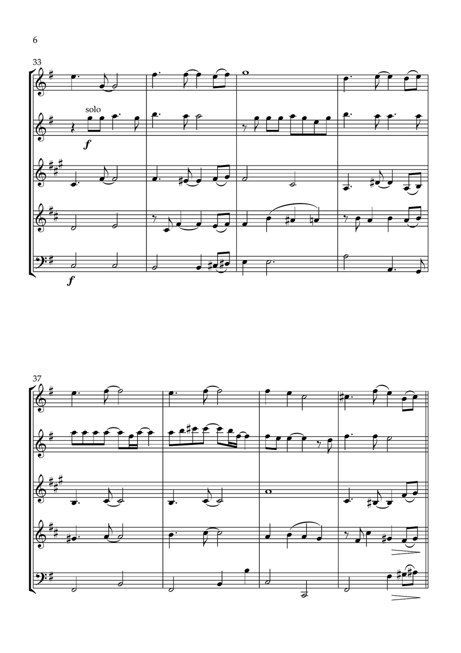 Out Here On My Own by Lesley Gore Woodwind Quintet - Digital Sheet Music page 6