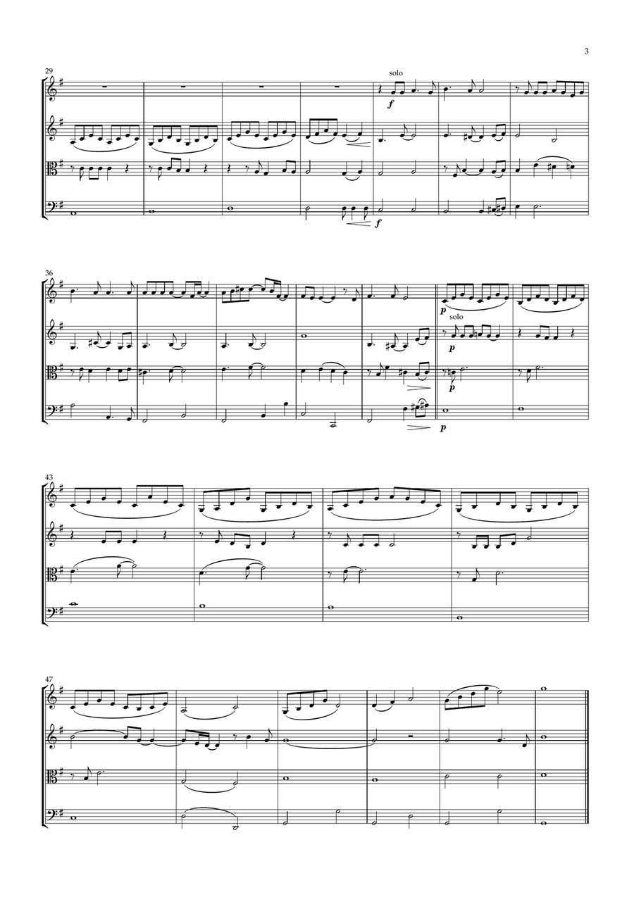 Out Here On My Own by Lesley Gore String Quartet - Digital Sheet Music page 3
