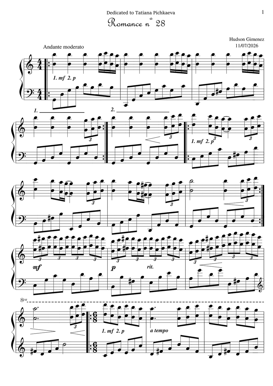 3 Romances - Book 10 Piano Solo - Digital Sheet Music page 2