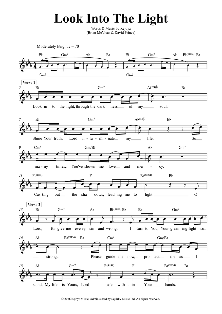 Look Into The Light Piano - Digital Sheet Music page 2