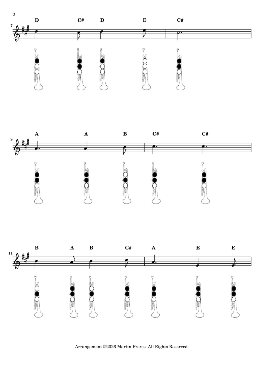 The Itsy Bitsy Spider + Beginner Trumpet Fingering Chart (F#3 - C6) by Traditional B-Flat Trumpet - Digital Sheet Music page 3