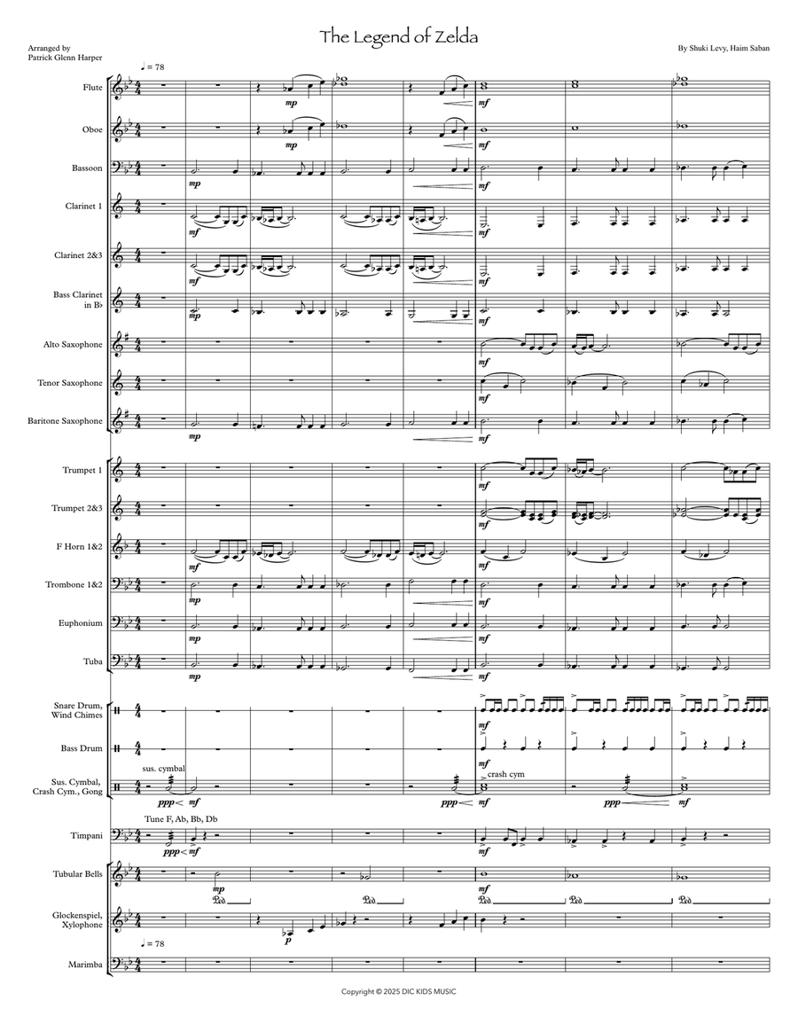 Legend Of Zelda by Haim Saban Concert Band - Digital Sheet Music page 2