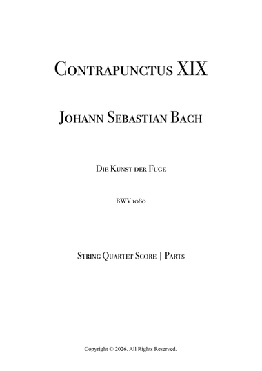 Bach - Contrapunctus XIX from 